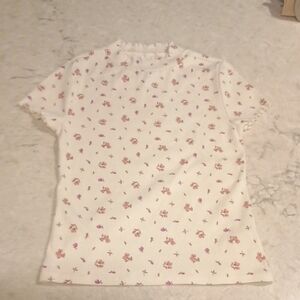 Wonder Nation Cream and Pink Floral Short Sleeve Tee